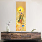 Connect the Buddha, the Three Saints of The west, Amitabha, Avalokitesvara, Bodhisattva, Canvas Prints, Scroll Hanging Painting