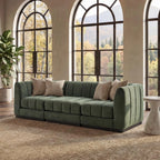 Modular Sectional Sofa, Deep Seat Chenille Couch with High Density Foam Cushions, 3-Seat Modern Minimalist Sofa Customized