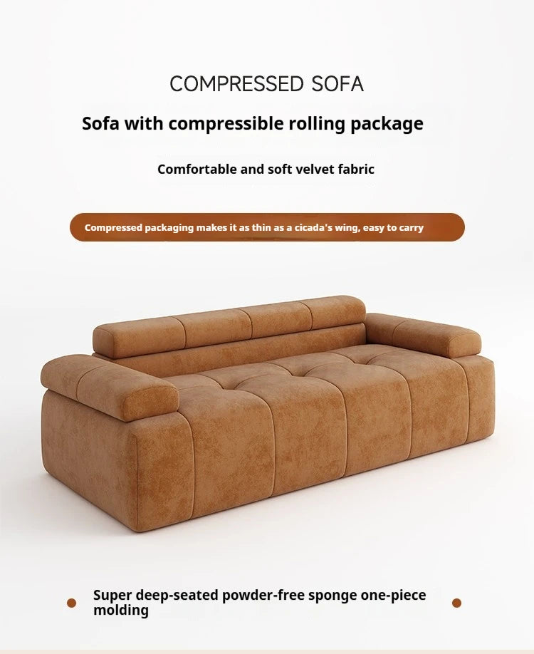 Any Size Custom Modern Comfort Luxury Puff Sofa Vacuum Roll Pack Compression Design Living Room Home Leisure Sofa Dual Use Sofa