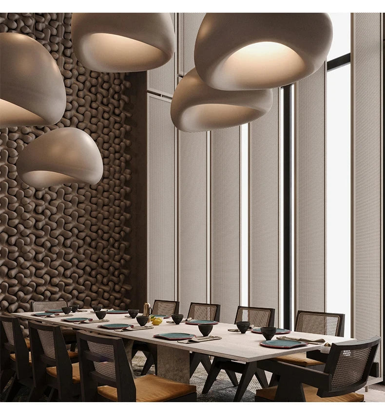 Nordic Wabi Sabi Ceiling Chandelier Modern E27 LED Dining Table Pendant Lights for Living Room Bedroom Loft Decor Hanging Lamp