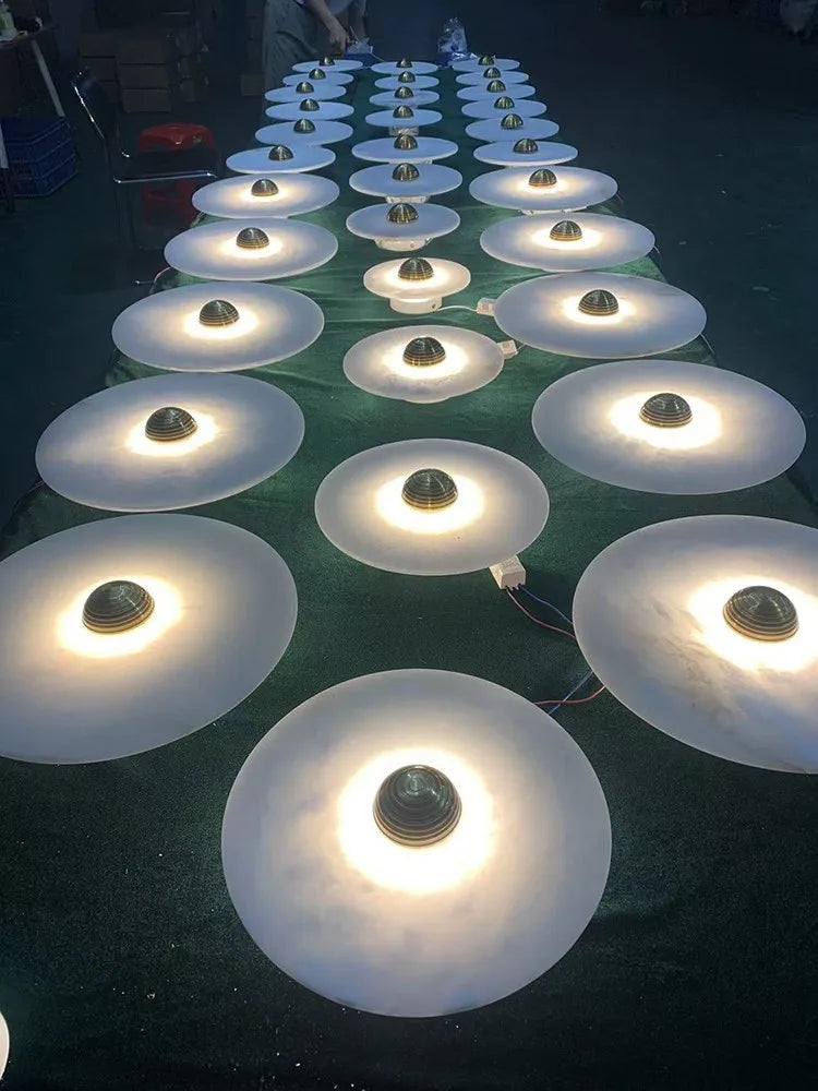 Nordic Modern Designer Minimalist Marble Circular Wall Lamp Corridor Study Bedroom Bedside Led Lights Tv Background  Decor