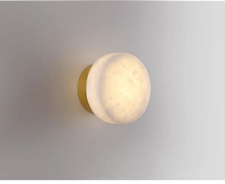 Luxury Spain natural Marble Round Wall Lamp Nordic Modern LED room Light living room Bedroom Passage corridor High-end Fixture
