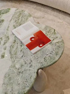 Mountain Stream Coffee Table, Vintage Marble Design for Small Space, Modern Luxury, Heat & Scratch Resistant, Customizable