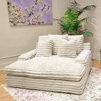 Any Size Custom Oversized Corduroy Rabbit Fur Sofa Customizable Integrated Sponge Sit Lie Eco Friendly Filling Vacuum Packed Liv