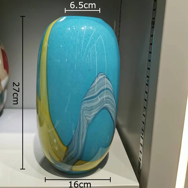 Colorful Marbled Glass Vase