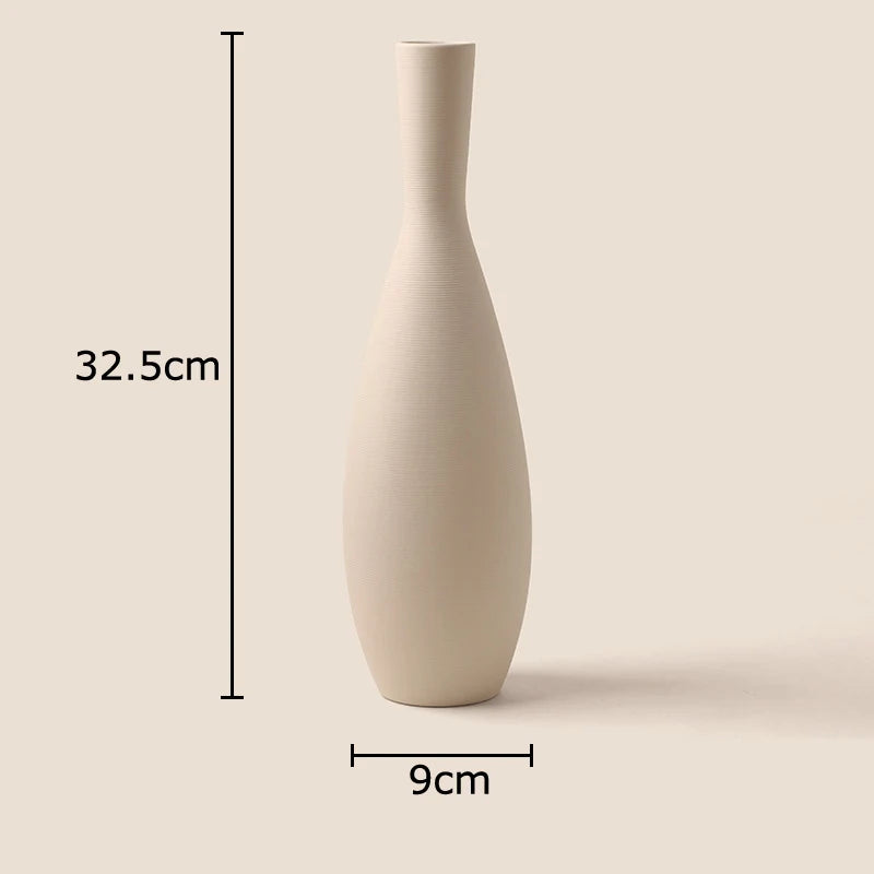 Minimalist Brushed Frosted Ceramic Vase Plant Pots Table Decoration Flowers Arrangement Floral Vases Room Aesthetic Decor