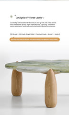 Mountain Stream Coffee Table, Vintage Marble Design for Small Space, Modern Luxury, Heat & Scratch Resistant, Customizable