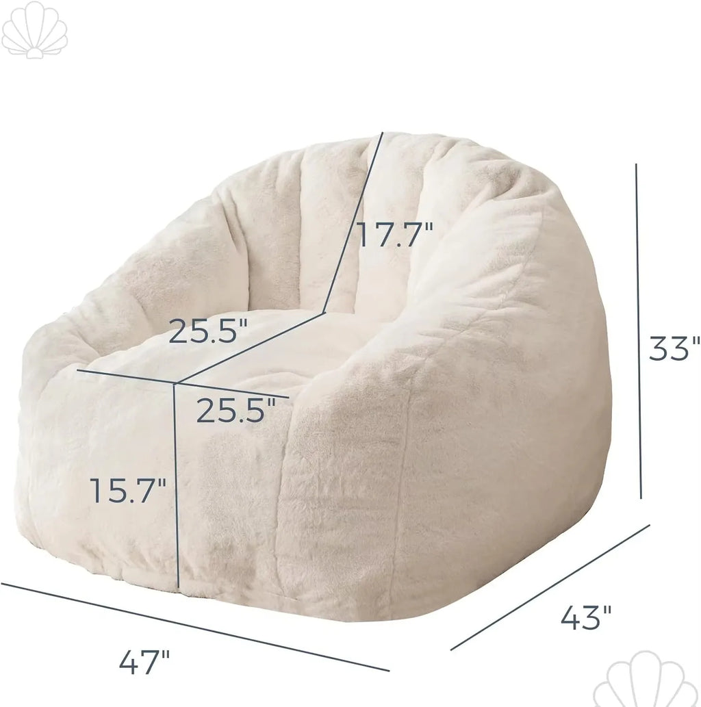 Any Size Custom Rabbit Fur Lazy Sofa Crushed Sponge Filling Soft Wrapped Feeling Vacuum Compressed Shipping Cozy Living Room Cas