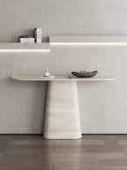 Any Size Custom Travertine Pattern Entryway Console Table Coffee Table Luxury Minimalist Living Room Side Accent Table Furniture