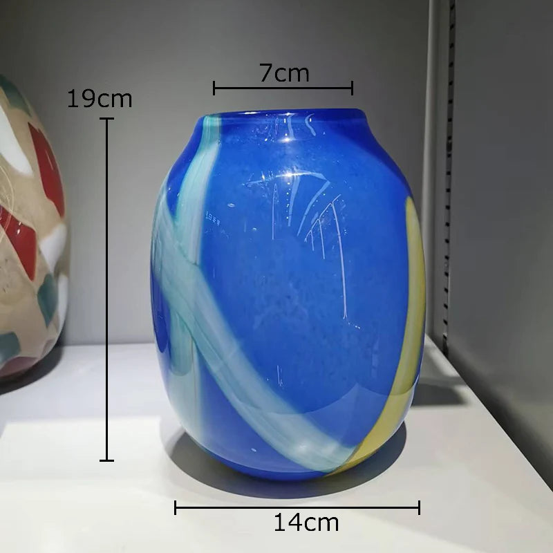 Colorful Marbled Glass Vase