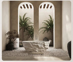Any Size Custom Zen Inspired Stone Look Bathtub Compact One Piece Freestanding Tub Mansion Bathroom Heat Retaining Easy Clean Bo