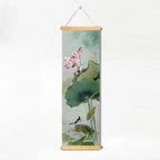 Chinese Style Ink Art Poster Bird Flowers Wall Art Canvas Painting Home Decor Pictures Living Room Poster with Hanging Frame