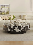 Any Size Custom Italian Minimalist Round Marble Nesting Tables Set Luxury Natural Stone Designer Villa Penthouse Living Room Fur