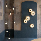 Nordic Modern Designer Minimalist Marble Circular Wall Lamp Corridor Study Bedroom Bedside Led Lights Tv Background  Decor