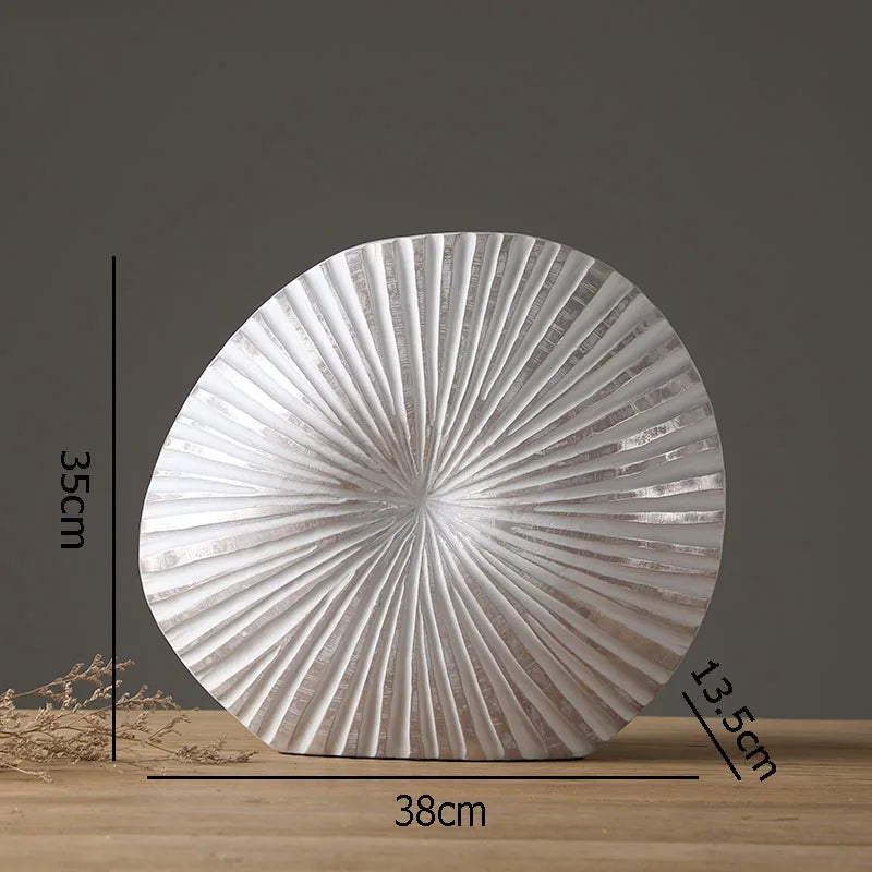 Silver Plated Vase Singular Ellipse Flower Arrangement Artificial Flowers Use Flower Vases Resin Crafts Living Room Decoration