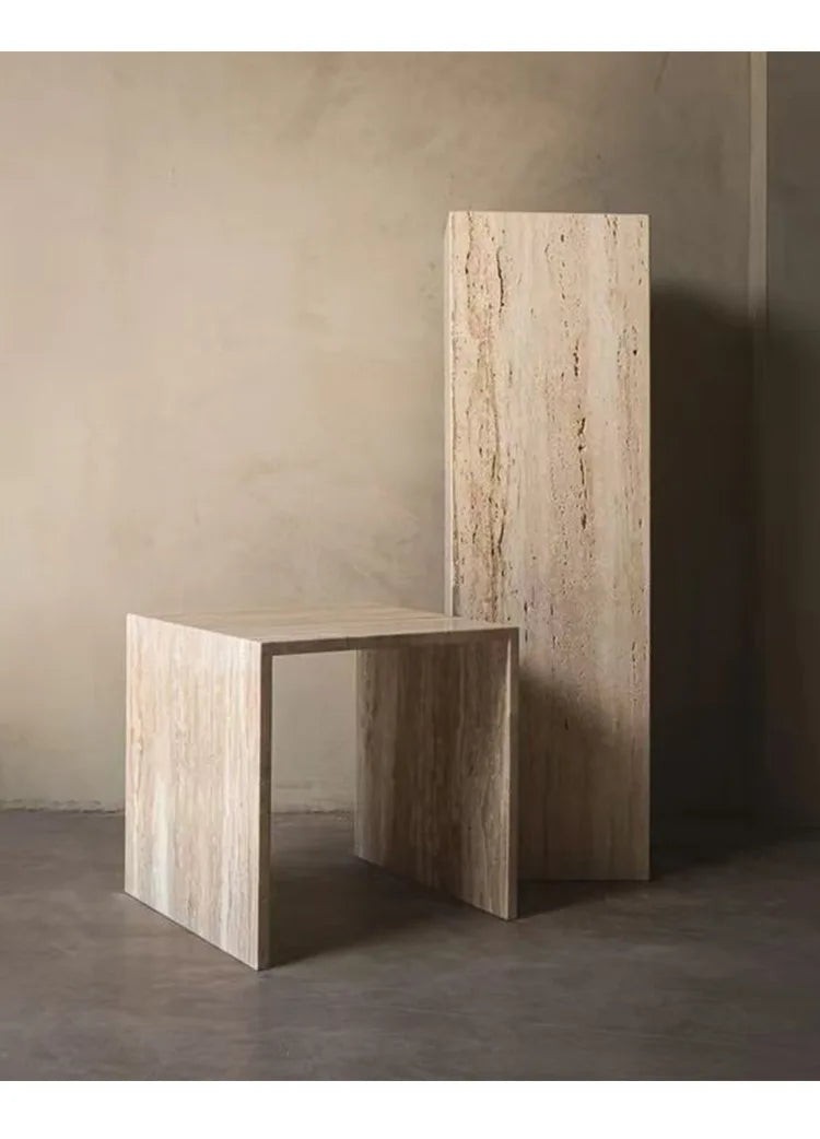 Italian Minimalist Calacatta Side Table, Mobile Square End Table for Living Room, One-Piece Natural Marble, Artistic & Customize