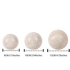 Wabi-Sabi Travertine Marble Sphere, Hand-Polished Natural Stone Ball Decor for Living Room, Entryway, office, Hotel Organic