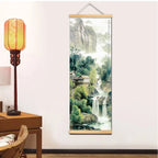 Chinese Traditional Style Four Seasons Landscape Canvas for Living Room Wall Art Poster Solid Wood Scroll Paintings Home Decor
