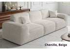 Frameless Tofu Block Sofa, Wabi-Sabi Chenille Fabric with 5-Zone Support, Heavy-Duty & High-Density Foam, Minimalist Design