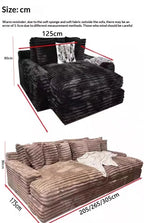 Any Size Custom Oversized Corduroy Rabbit Fur Sofa Customizable Integrated Sponge Sit Lie Eco Friendly Filling Vacuum Packed Liv