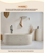 Any Size Custom Japanese Wabi Sabi Cultured Stone Bathtub Artistic Freestanding Soaking Tub Heat Retention Easy Clean Body Conto