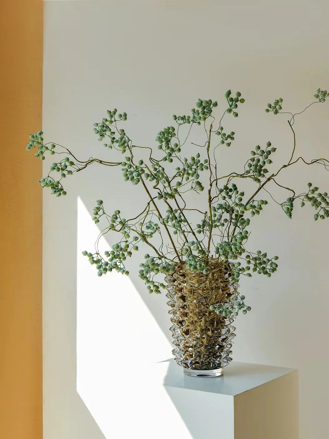 Creative Transparent Wrinkle Glass Vase Desk Decoration Flower Arrangement Hydroponics Flower Pots Floral Vases Modern Decor