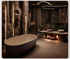 Wabi-Sabi Stone Texture Bathtub, One-Piece Artificial Stone Tub for Home , Heat Retention&Easy Clean, Body Contour, Customizable