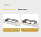 Any Size Custom Italian Luxury Stone TV Console Modern Entertainment Wall Fireplace Waterproof Scratch Proof EO Certified Living