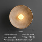 Nordic Creative Retro Round Wall Lamp Wabi-sabi Resin Sconces for Living Room Bedroom Bedside Hotel Corridor  Decor lightig
