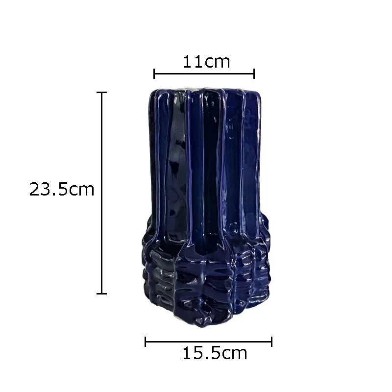 Creative Stacking Ceramic Vase Minimalism Flower Pots Desk Decoration Flowers Arrangement Floral Vases Room Aesthetic Decor