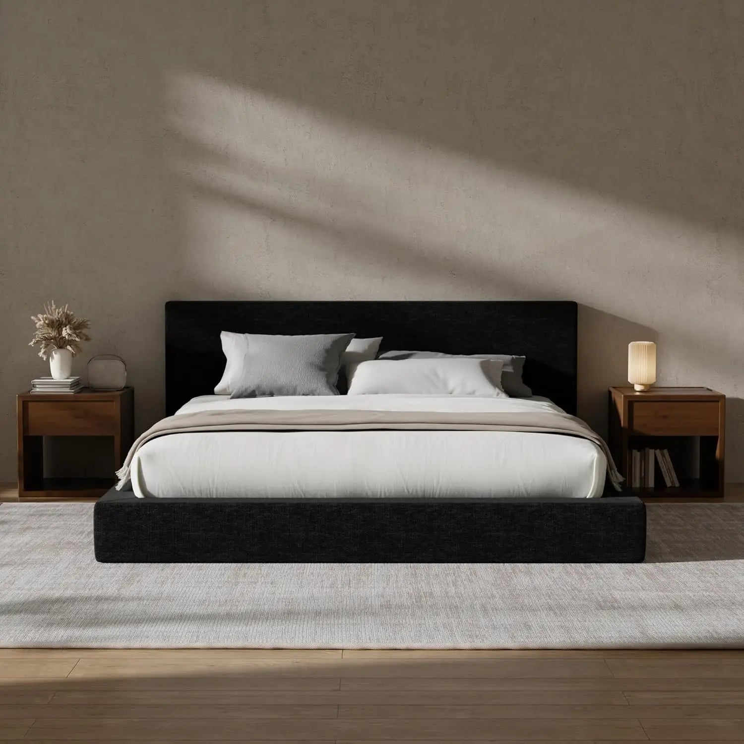 Cloud Upholstered  Bed Frame with Headboard, 5 Inch Foam Padded Platform, No Box Spring, Easy Assembly , Customized