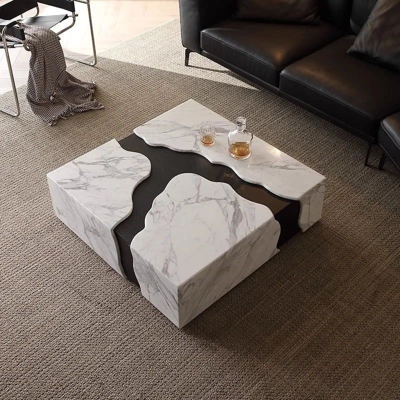 Any Size Custom Square Marble Coffee Table Italian Minimalist Viral Design Spacious Living Room Heat Scratch Resistant Customiza