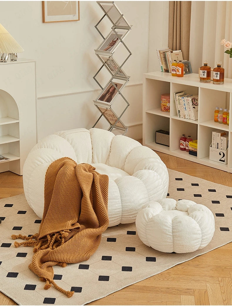 Lazy Sofa Sofa Chair balcony Leisure sleep Sofa living room sofas Modern easy chair small Sofa with Stool Bedroom Furniture