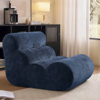 Vacuum Compressed Caterpillar Chair, Mid-Century Hugging 3D Seat with 5-Zone Support, High-Elasticity Sherpa Foam, Small Space