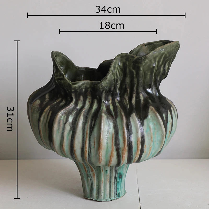 Wabi Sabi Style Painted Porcelain Vase Plant Pots Table Decoration Flowers Arrangement Floral Vases Room Aesthetic Decor