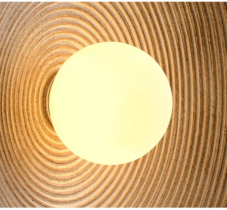 Nordic Creative Retro Round Wall Lamp Wabi-sabi Resin Sconces for Living Room Bedroom Bedside Hotel Corridor  Decor lightig