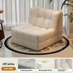 Retro Waffle Texture Chaise Lounge, Chenille Compression Sofa Single Seater, High Resilience & Durable, Modern Luxury Design