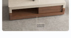 Any Size Custom Walnut Travertine Coffee Table Luxury Artisan Minimalist Heat Scratch Resistant Mansion Living Room Furniture
