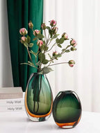Multi-layer Painted Gradient Glass Vase Hydroponics Flower Pots Desk Decoration Artificial Floral Flowers Arrangement Vases