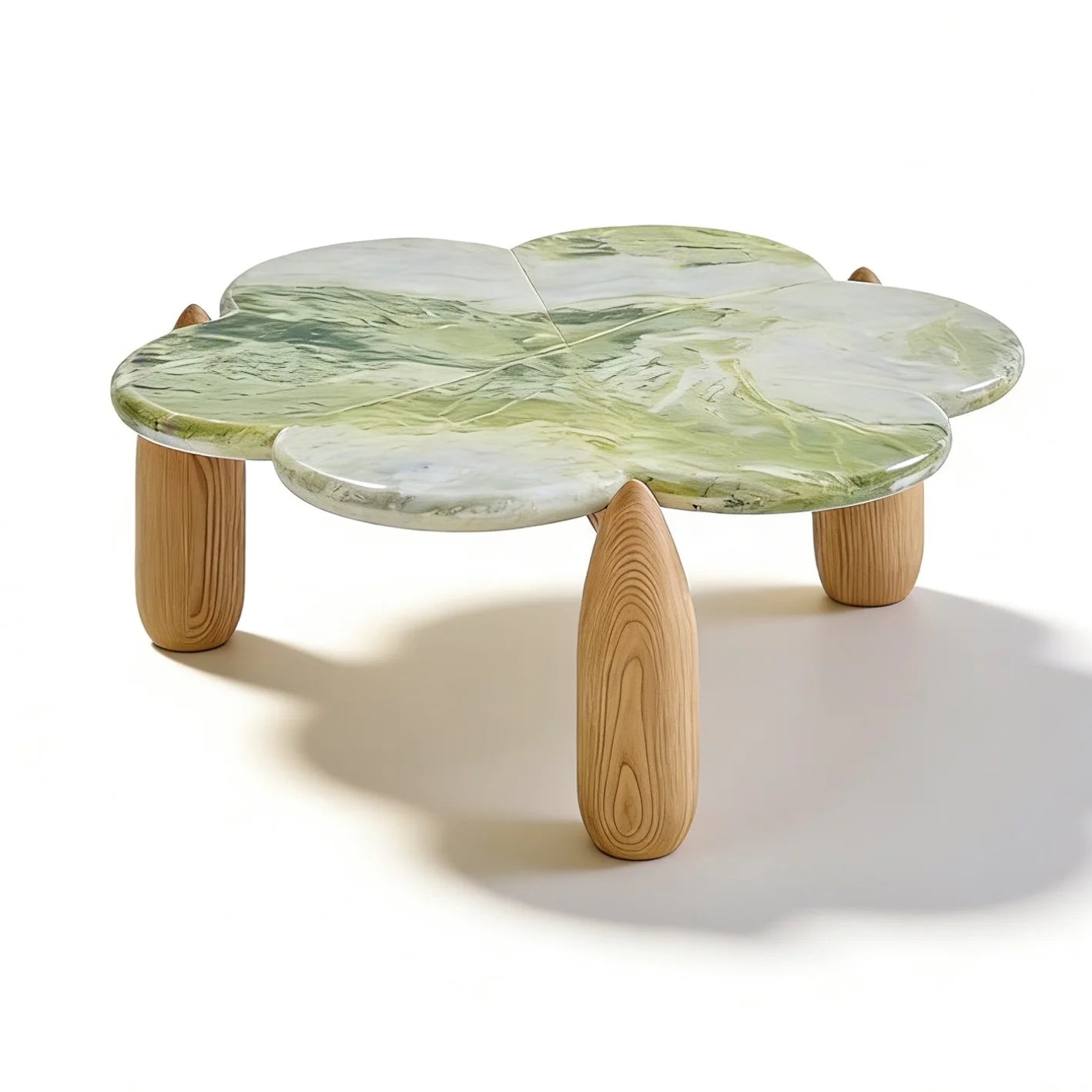 Mountain Stream Coffee Table, Vintage Marble Design for Small Space, Modern Luxury, Heat & Scratch Resistant, Customizable