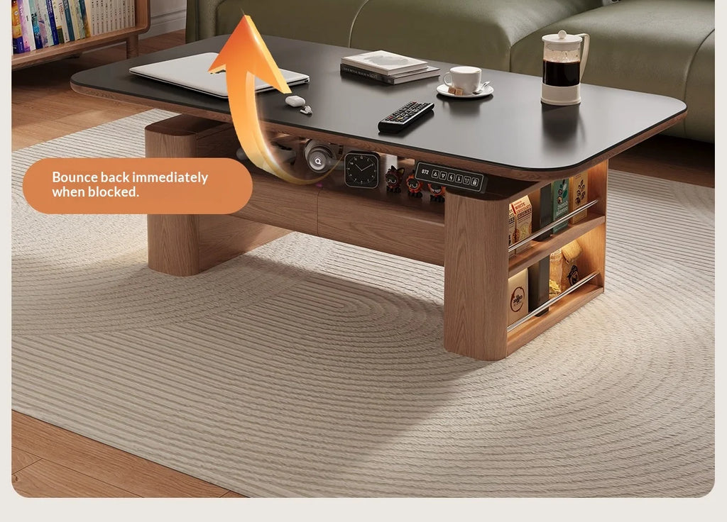 Any Size Custom Nordic Style Electric Lift Coffee Table Sturdy Durable Living Room Home Luxury Multi Functional Tea Table Furnit