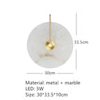 Nordic Modern Designer Minimalist Marble Circular Wall Lamp Corridor Study Bedroom Bedside Led Lights Tv Background  Decor
