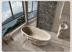 Any Size Custom Zen Inspired Stone Look Bathtub Compact One Piece Freestanding Tub Mansion Bathroom Heat Retaining Easy Clean Bo