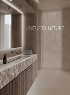 Any Size Custom Wall Mounted Washbasin Rough Travertine Countertop Concealed Drain Textured Basin Artificial Stone Countertop Ba