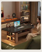 Any Size Custom Nordic Style Electric Lift Coffee Table Sturdy Durable Living Room Home Luxury Multi Functional Tea Table Furnit