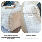 Italian Faux Rabbit Fur Bean Bag Chair, Adjustable Lounge Sac for Living Room & Bedroom, Mixed Filling & Ergonomic, White
