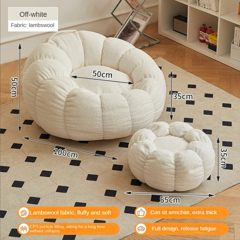 Lazy Sofa Sofa Chair balcony Leisure sleep Sofa living room sofas Modern easy chair small Sofa with Stool Bedroom Furniture