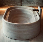 Nordic Luxury Marble Bathtub, Round One-Piece Freestanding Tub for Villa, Heat Retention & Easy Clean, Body Contour, Customizabl