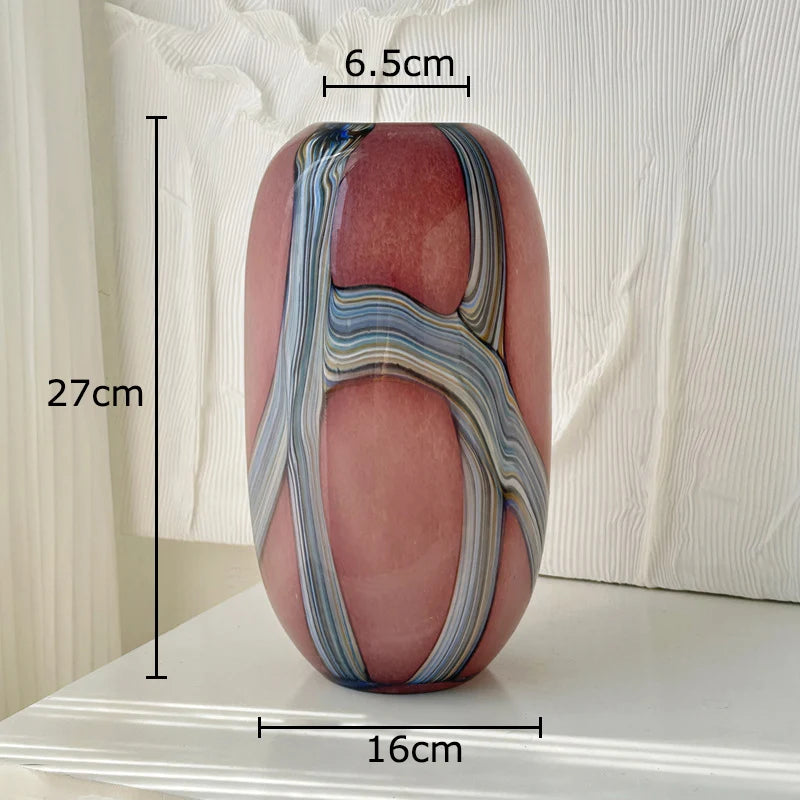 Colorful Marbled Glass Vase