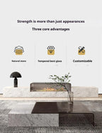 Any Size Custom Italian Luxury Stone TV Console Modern Entertainment Wall Fireplace Waterproof Scratch Proof EO Certified Living